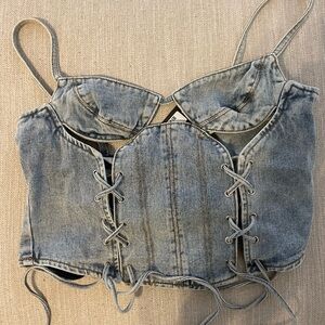 Denim Corset. New with tags. Prettylittlething